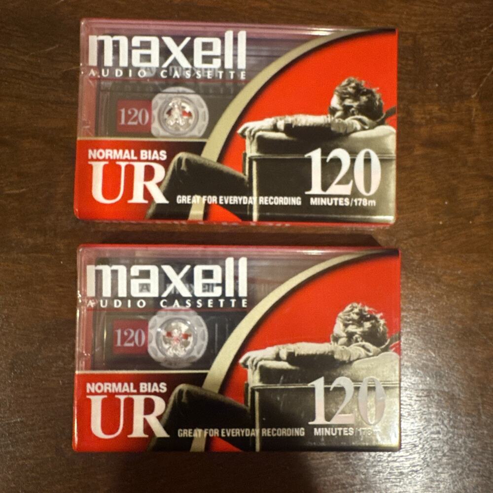 NEW Sealed Maxell Audio Cassette Tape Normal Bias UR 120 Minute 178m Blank
